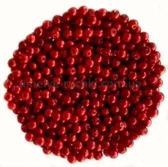 Перлини керамічні 3мм темно-червоні - близько 40шт/уп БК-03-12 фото