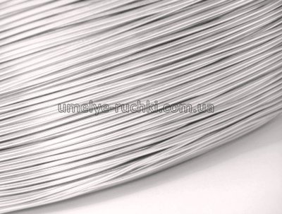 Дріт для рукоділля алюмінієвий (м'який) сріблястий 0,8мм (в мотку 5м) П-А08-07 фото