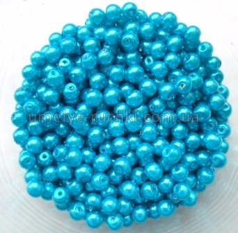 Перлини керамічні 3мм яскраво-блакитний (код БК-03-06) близько 40шт/уп БК-03-06 фото