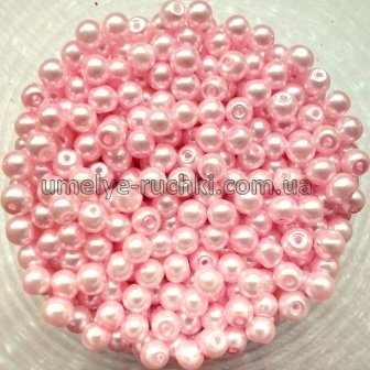 Перлини керамічні 4мм ніжно-рожеві (код БК-04-28) - близько 50шт/уп БК-04-28 фото