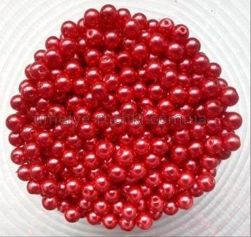 Перлини керамічні 4мм червоні (код БК-04-26) - близько 50шт/уп БК-04-26 фото
