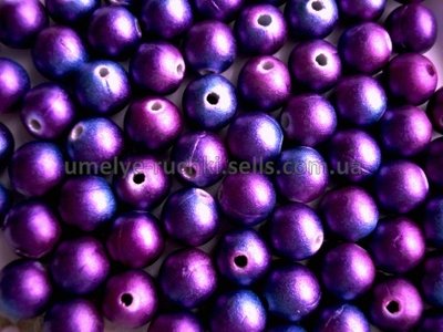 Намистини акрилові круглі синьо-фіолетові d-8мм, 10шт/уп Б-02-05 фото