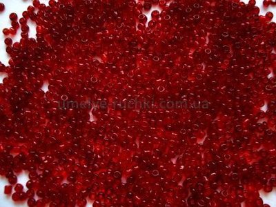 Бісер китайський дрібний прозорий вишнево-червоний 1,5-2мм (код 3TR22) 25г 3TR22 фото