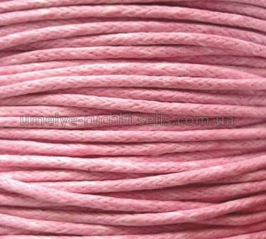 Шнур бавовняний вощений світло-рожевий 1мм Ш-Б10-01 фото
