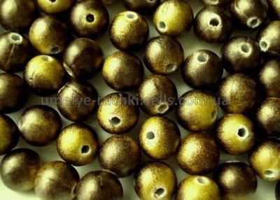 Намистини акрилові круглі жовто-коричневі d-8мм, 10шт/уп Б-02-06 фото