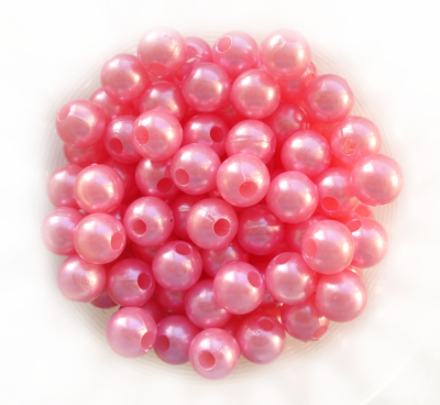 Намистини пластикові 8мм, імітація перлів, лілово-рожеві, бл. 40шт/уп БП-08-08 фото