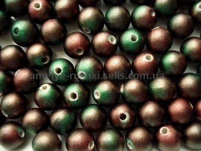 Намистини акрилові круглі зелено-коричневі d-8мм, 10шт/уп Б-02-07 фото