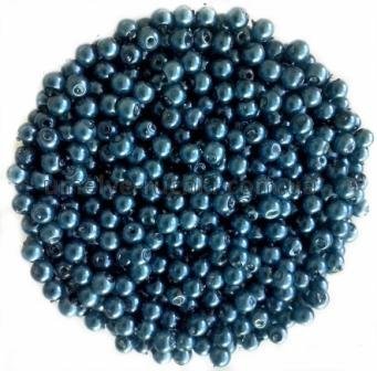Перлини керамічні 3мм темно-сині - близько 40шт/уп БК-03-15 фото