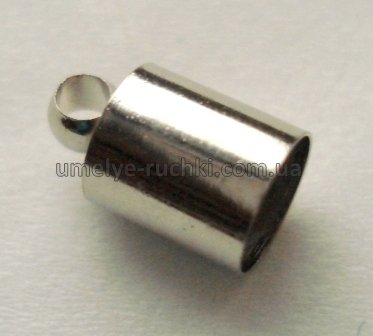 Кінцевик металевий 10х6мм темно-сріблястий, 1шт PM-14-01 фото