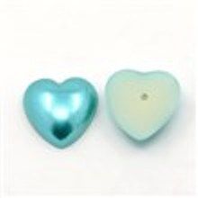 Кабошоны - полубусины акриловые, голубое сердце, 12мм, 10шт/уп K-18-04 фото
