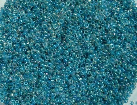 Бісер китайський дрібний прозорий райдужний зелено-блакитний 1,6-2мм (код 3RG26) 25г 3RG26 фото