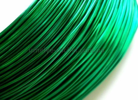 Проволока для рукоделия алюминиевая (мягкая) изумрудно-зелёная 1мм (в мотке 5м) П-А10-06 фото