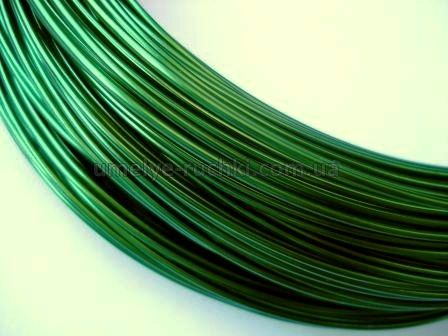 Дріт для рукоділля алюмінієвий (м'який) зелений 1мм (в мотку 5м) П-А10-10 фото