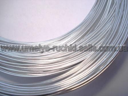 Дріт для рукоділля алюмінієвий (м'який) сріблястий 1мм (в мотку 5м) П-А10-12 фото