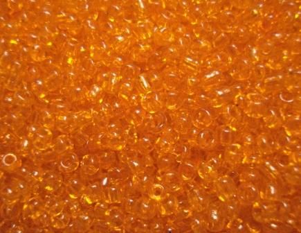 Бисер китайский мелкий оранжевый прозрачный 1,5-2мм (код 3TO18) 25г 3TO18 фото