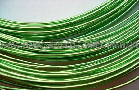 Дріт для рукоділля алюмінієвий (м'який) світло-зелений 1мм (в мотку 5м) П-А10-14 фото