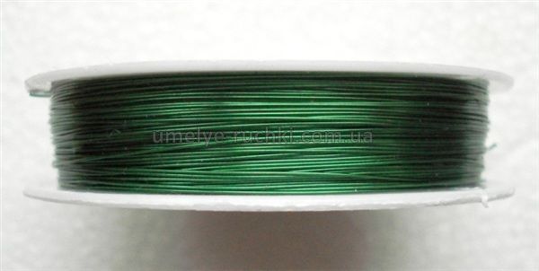 Проволока для бисероплетения зелёная, диаметр 0,3мм ( 50метров) П-50-03 фото