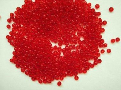 Бисер китайский мелкий прозрачный красный 1,6-2мм (код 3TR03) 25г 3TR03 фото