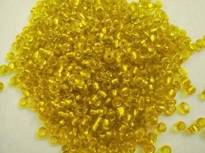 Бисер китайский мелкий с серебряной внутренней линией жёлтый 1,6-2мм (код 3SY01) 25г 3SY01 фото